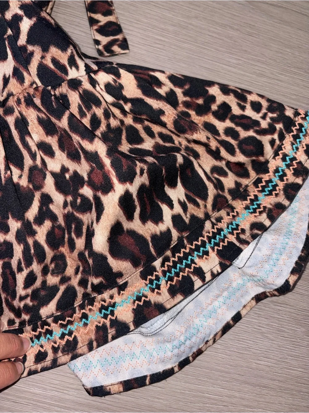 Agua Bendita Leopard Print Swim Top - Black, Brown, Tan